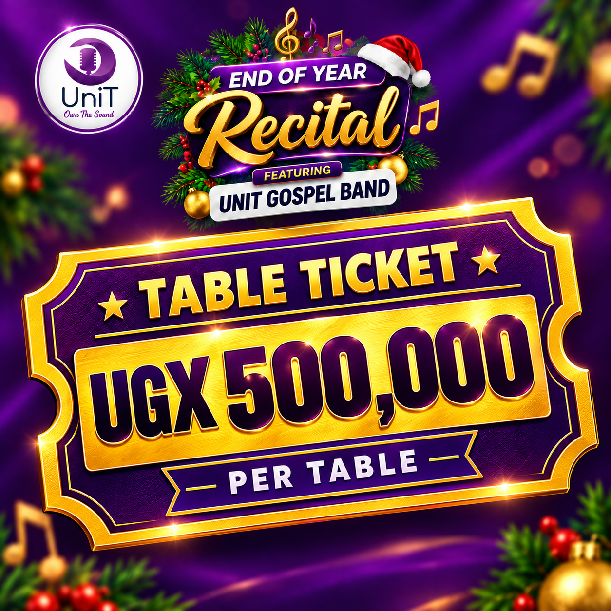 UNIT School of Music Recital — Table for 5